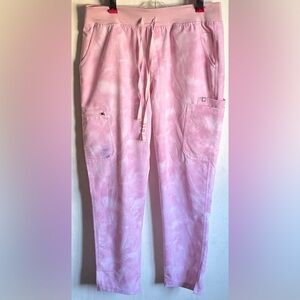 FIGS Women's Zamora Scrub Pants In Limited Edition Marbled Rose Size XL